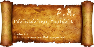 Pöstényi Majlát névjegykártya